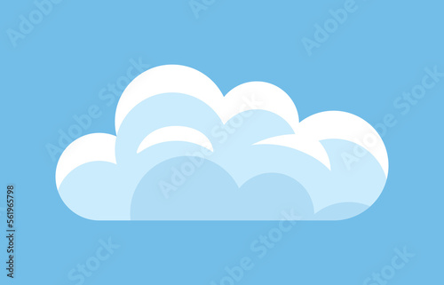 Cute cloud icon. Sticker for social networks and messengers. Aesthetics and elegance, tenderness and care. Weather forecast, good climate and atmosphere, sky. Cartoon flat vector illustration