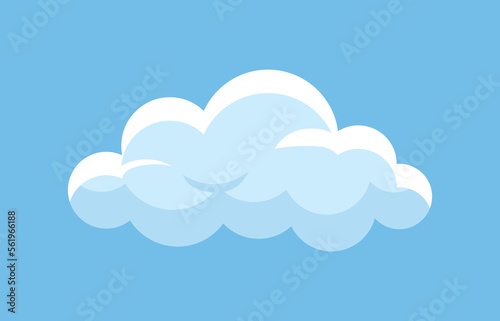 Cute cloud icon. Tenderness and care. Romance and love. Design element for invitation and greeting postcards. Sticker for social networks and instant messengers. Cartoon flat vector illustration