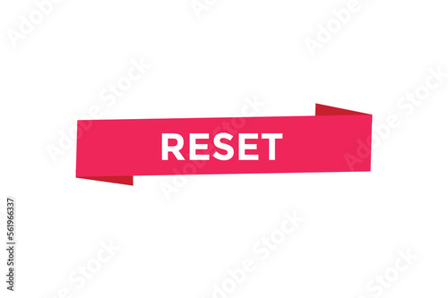 Reset button web banner templates. Vector Illustration 