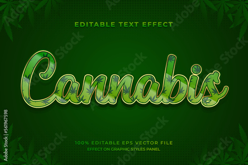 decorative editable cannabis text effect vector design