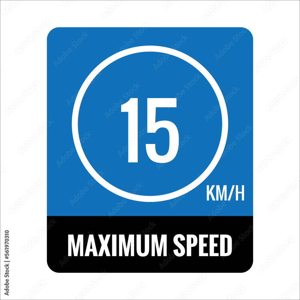 sign 15 kmh Isolated Road Maximum Speed limit sign icon on white background vector illustration. sign 15 kmh Isolated Road Maximum Speed limit sign icon on white background vector illustration.
