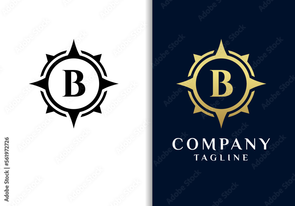 Fototapeta premium Letter B compass logo design vector image