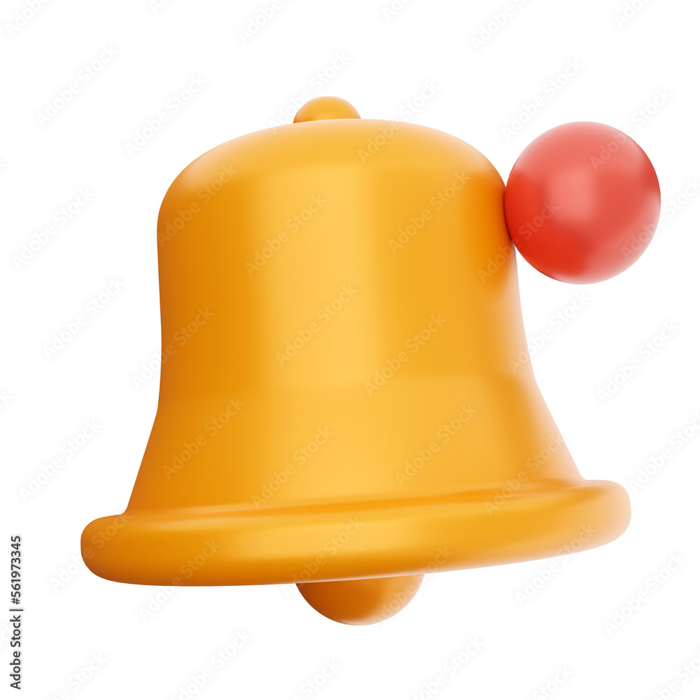 3d social media notification bell icon illustration render 3d social media notification bell icon illustration render