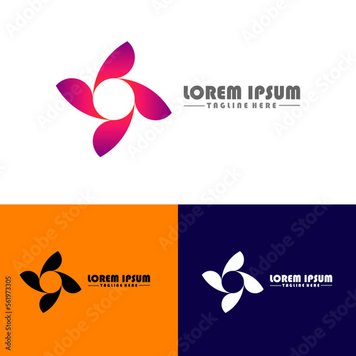 beauty business logo, flower vector, abstract design
