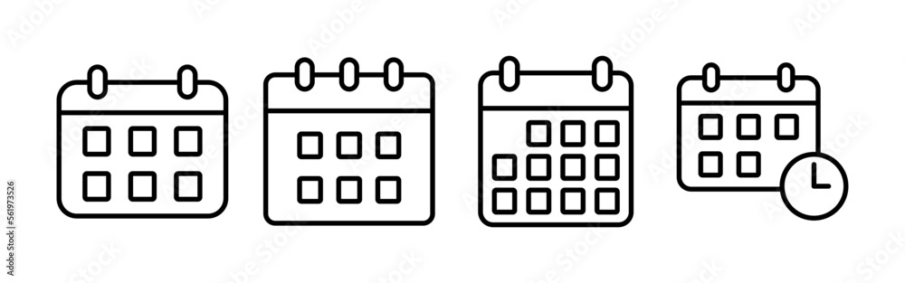 Calendar icon vector for web and mobile app. Calender sign and symbol. Schedule icon symbol Calendar icon vector for web and mobile app. Calender sign and symbol. Schedule icon symbol