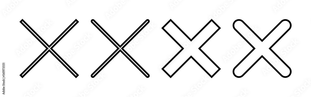 Close icon vector for web and mobile app. Delete sign and symbol. cross sign Close icon vector for web and mobile app. Delete sign and symbol. cross sign