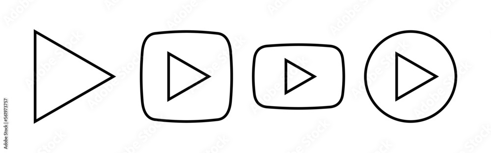 Play Icon vector for web and mobile app. Play button sign and symbol Play Icon vector for web and mobile app. Play button sign and symbol