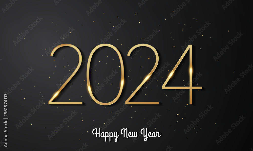 2024 Happy New Year Background Design.