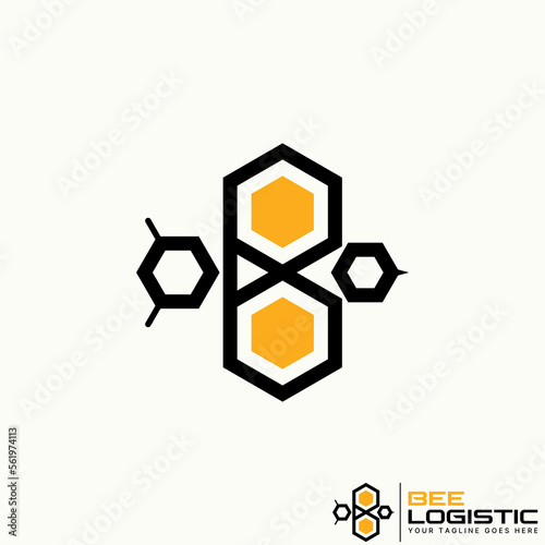 Logo design graphic concept creative abstract premium free vector stock simple unique lineout hexagons like bee fly. Related to animal or precision