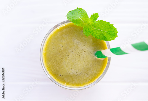  Avocado fresh cocktail smoothies fruit juice beverage healthy the taste yummy in glass drink episode good morning on wooden background from the top view. 