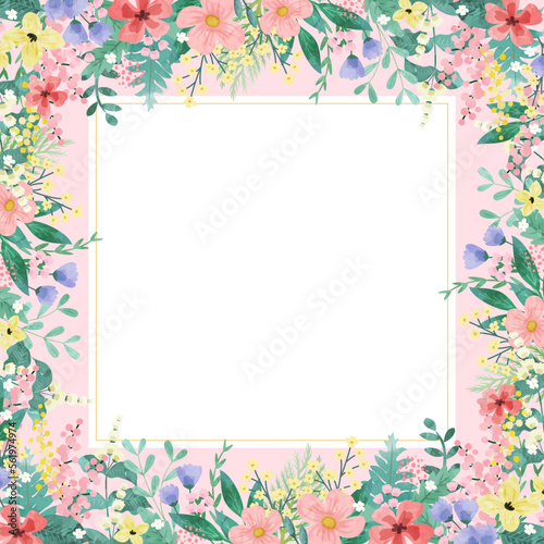 Wallpaper Mural Floral and leaf card. watercolor design. For banners, posters, invitations, etc. Torontodigital.ca