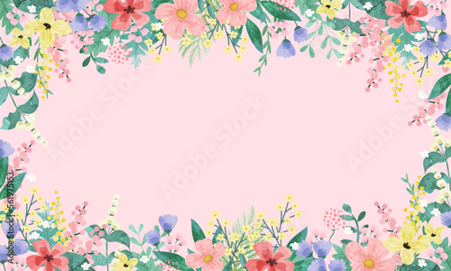 Floral and leaf card. watercolor design. For banners, posters, invitations, etc.