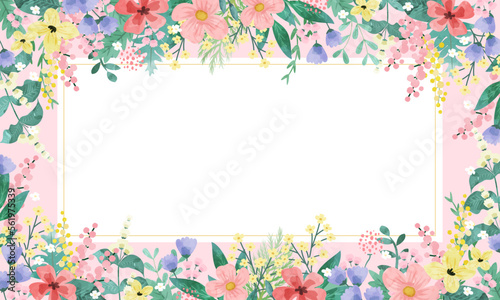 Floral and leaf card. watercolor design. For banners, posters, invitations, etc.