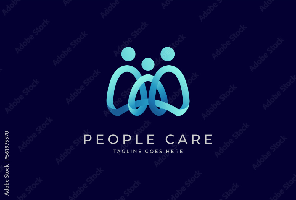 People logo design, caring people hold each other Logo template, vector illustration People logo design, caring people hold each other Logo template, vector illustration
