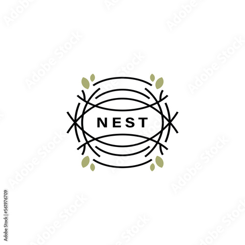 bird nest vector logo design illustration 2