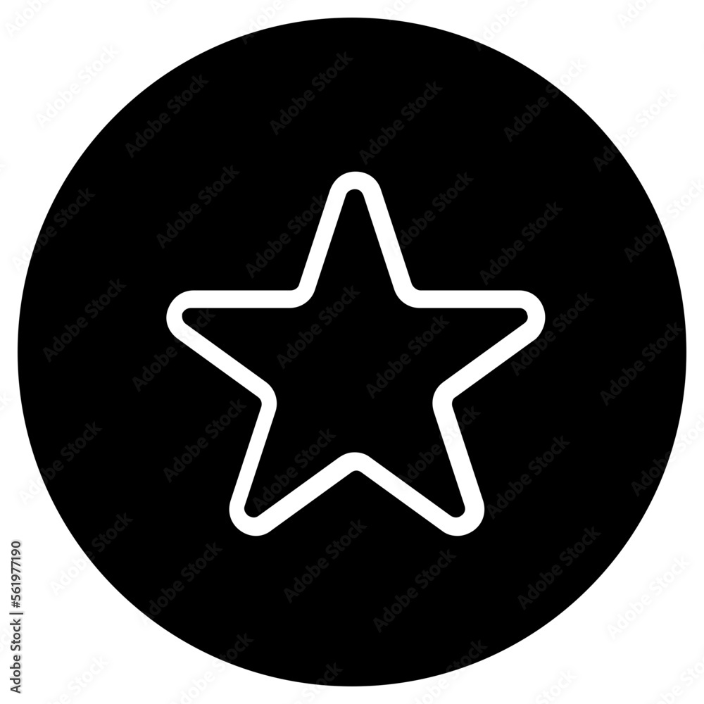 Obraz premium Starred circular glyph icon