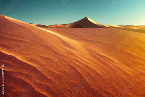 Desert Sand Mountain Scenery with blue sky A.i illustration