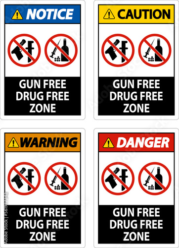Notice Sign Gun Free Drug Free Zone