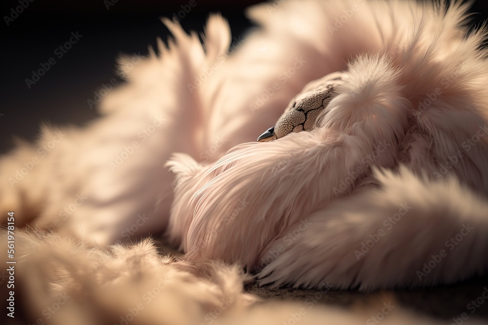 close up of fluffy bird's feathers. Generative AI close up of fluffy bird's feathers. Generative AI