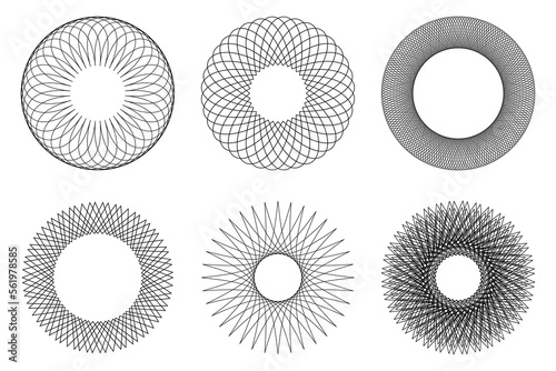 mesh circles. Circles three dimensional grid in 3d style. Vector illustration.