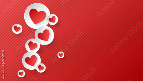 Abstract love heart background with red and white hearts,Vector illustration