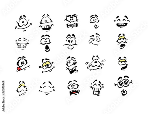 Cartoon Faces Pack of 20 Emotions