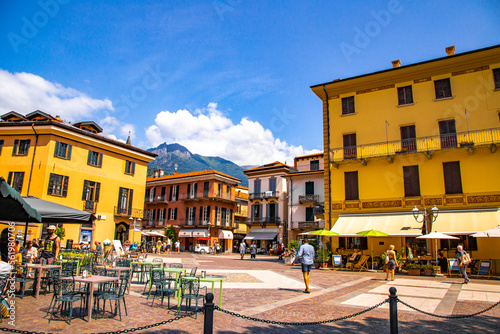 Street view of Menaggio town in lake Como, Lombardy, northern Italy photo
