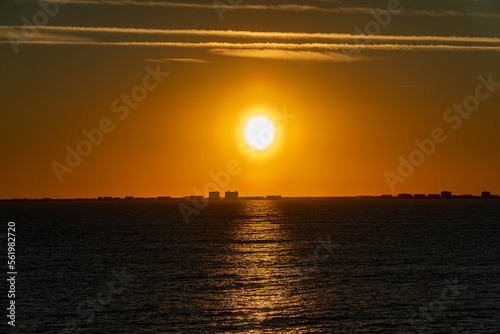 sunset over the sea