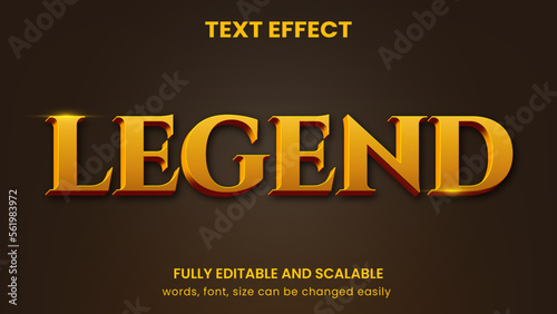 golden classic legend graphic style editable text effect 