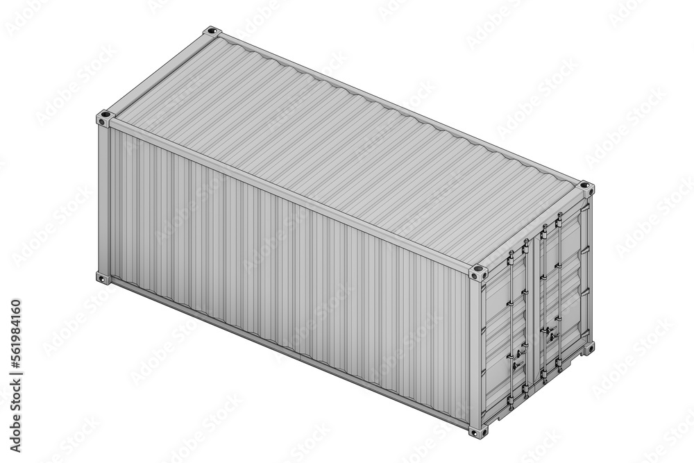 isometric white import and export cargo box , 3d rendering isometric white import and export cargo box , 3d rendering
