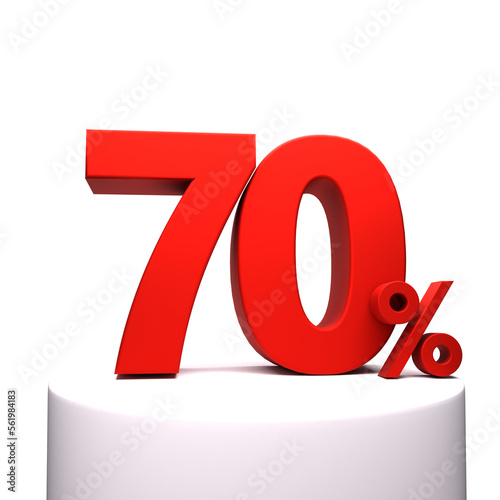 Sale off discount promotion with transparent background. 3d rendering number.