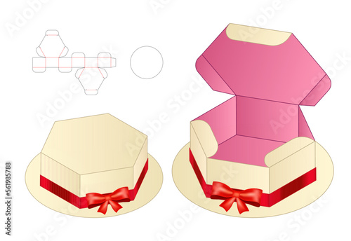 Box packaging die cut template design. 3d mock-up