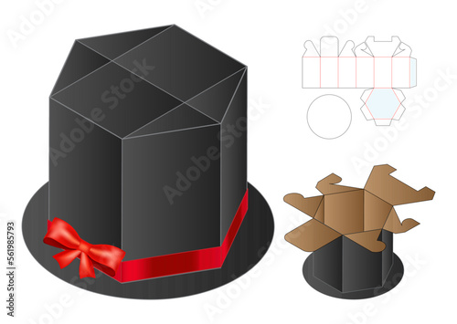 Box packaging die cut template design. 3d mock-up