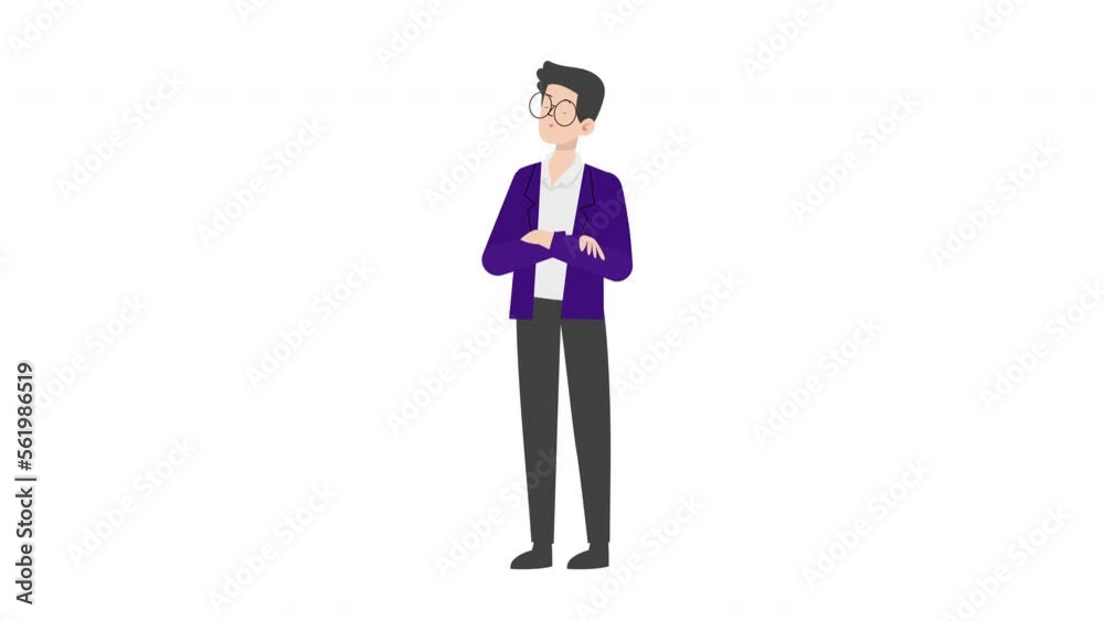 Man Presenting Gesture.Businessman presenting character design.