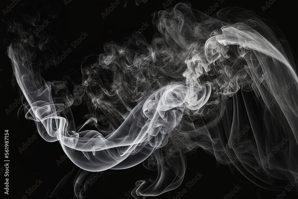 custom made wallpaper toronto digitalSmoke in white, isolated on a dark background. Generative AI