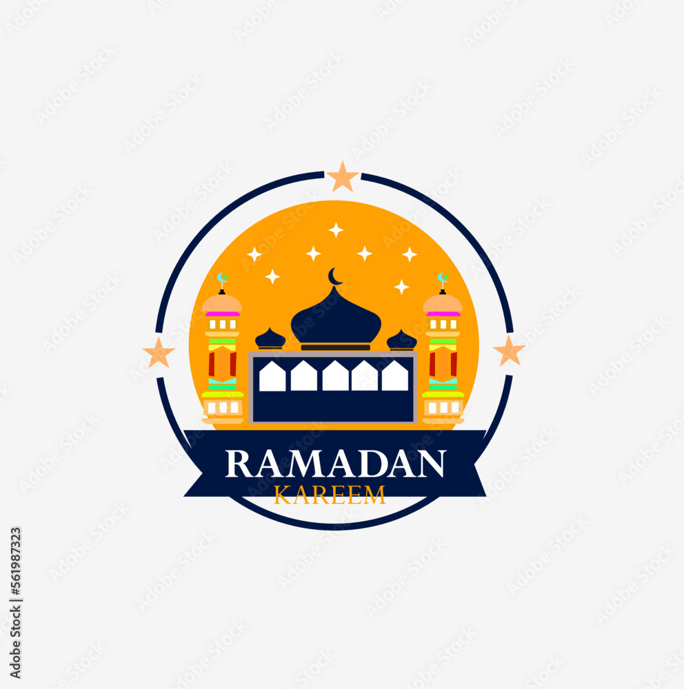 illustration of a mosque background ramadan kareem and stars.realistic ramadan kareem illustration background with mosque, 