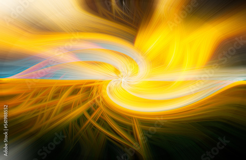 Abstract line energy light of yellow color on black background. Illustration for burn background concept.