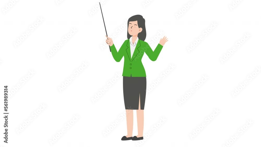 Business holding stick.Female manager character design presenting concept. Business holding stick.Female manager character design presenting concept.