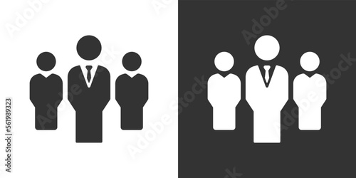 Vector icon of crowd persons. People group pictogram