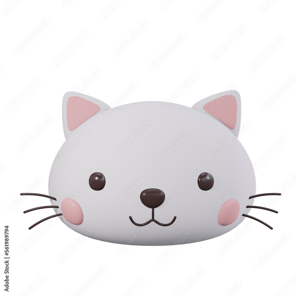 Cute Cat Kitten Cartoon Character. 3D Illustration for kids and children. Cute Cat Kitten Cartoon Character. 3D Illustration for kids and children.