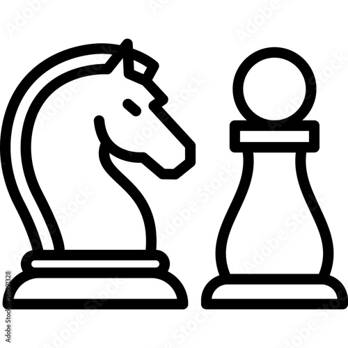 Chess, chess knight Vector Icon Fully Editable


