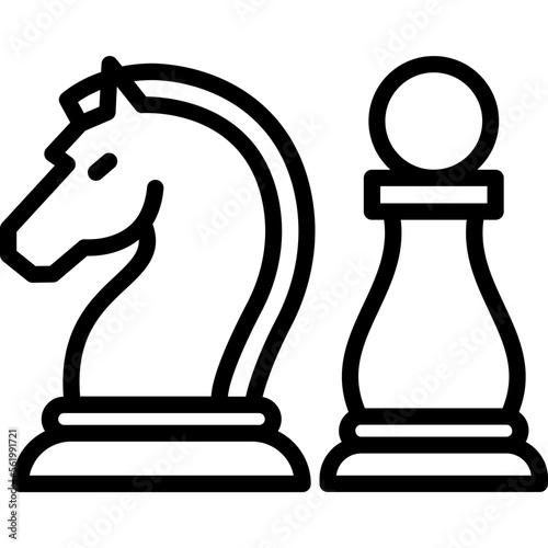 Chess knight, chess paws Vector Icon which can easily modify or edit

