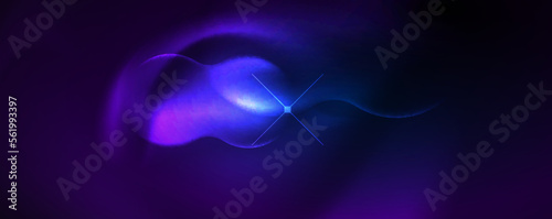 Neon glowing waves, magic energy space light concept, abstract background wallpaper design