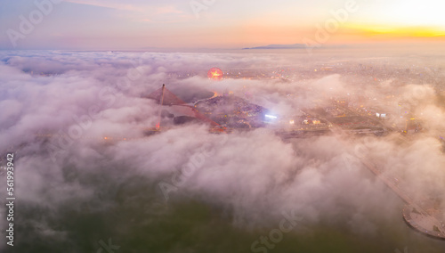 Aerial view of Da Nang city which is a very famous destination for tourists. © Kien