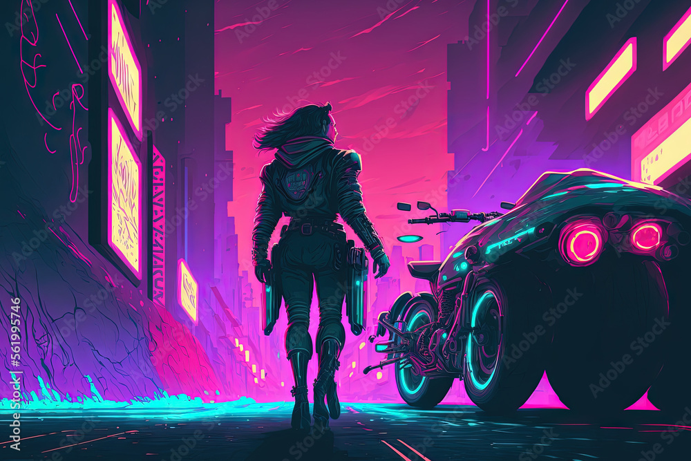 unkempt-ibex738: ganesha cyberpunk in downtown neon color