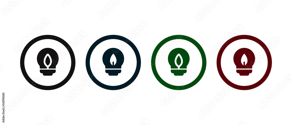Light bulb with leaf icon sign. Ecology concept in flat style concept. Light bulb with leaf icon sign. Ecology concept in flat style concept.