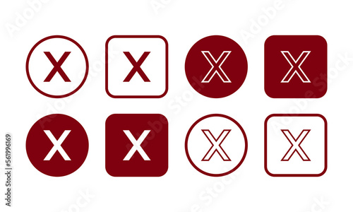 Wrong cross button icon vector illustration. wrong symbol in flat style concept.	