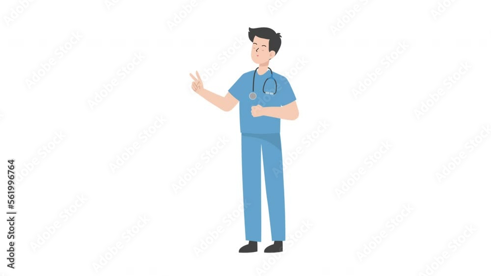 Doctor pointing finger up Doctor pointing finger up