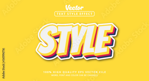 Editable text effect, Style text with light color style and layered style