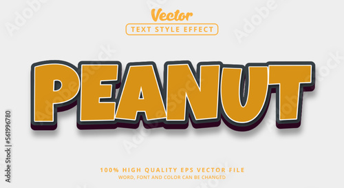 Editable text effects, Peanut text with modern style and elegant relaxing colors